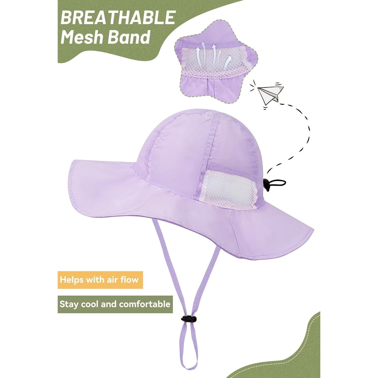 Sombrero de Sol Zando para Bebés UPF 50+ Color Púrpura Claro