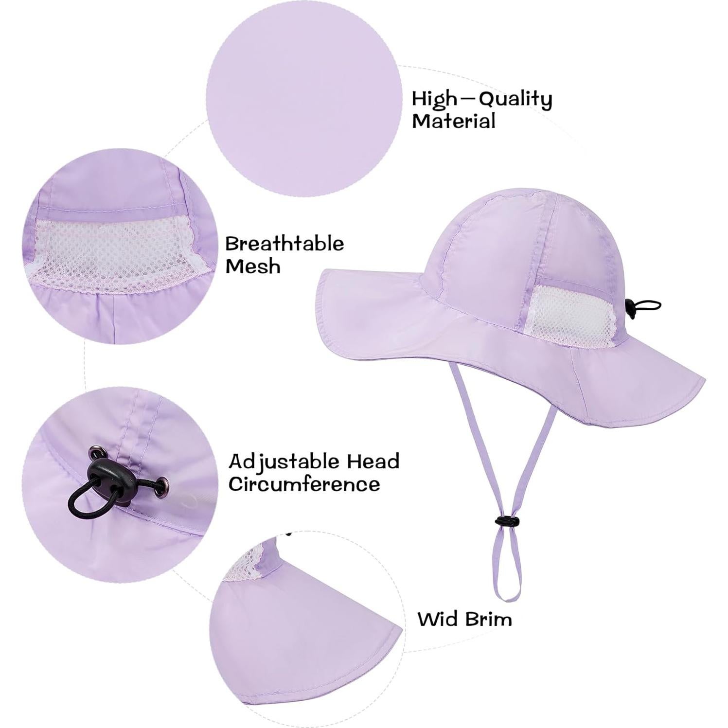 Sombrero de Sol Zando para Bebés UPF 50+ Color Púrpura Claro