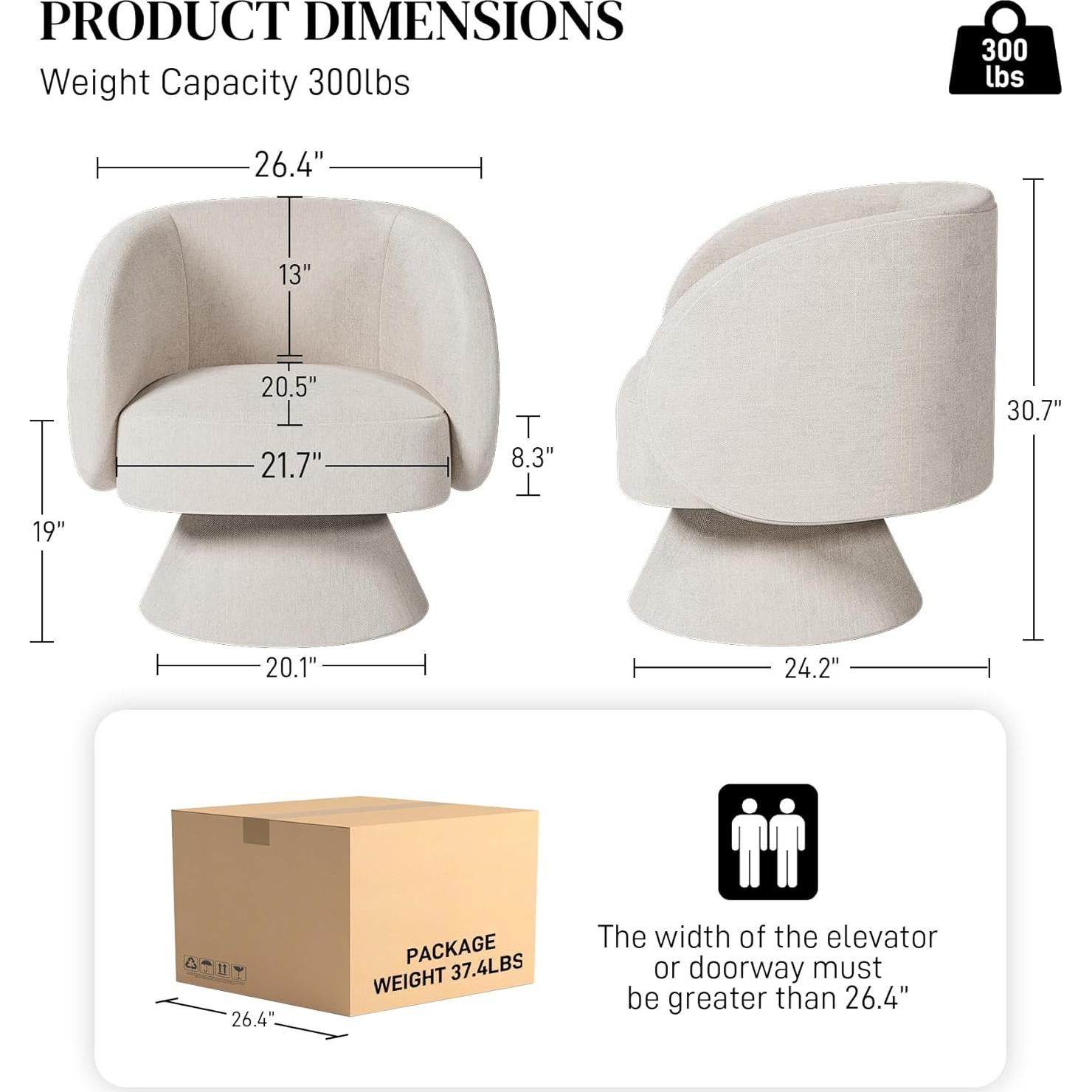 Silla Giratoria Nolohoo Beige Redonda Acolchada 360°