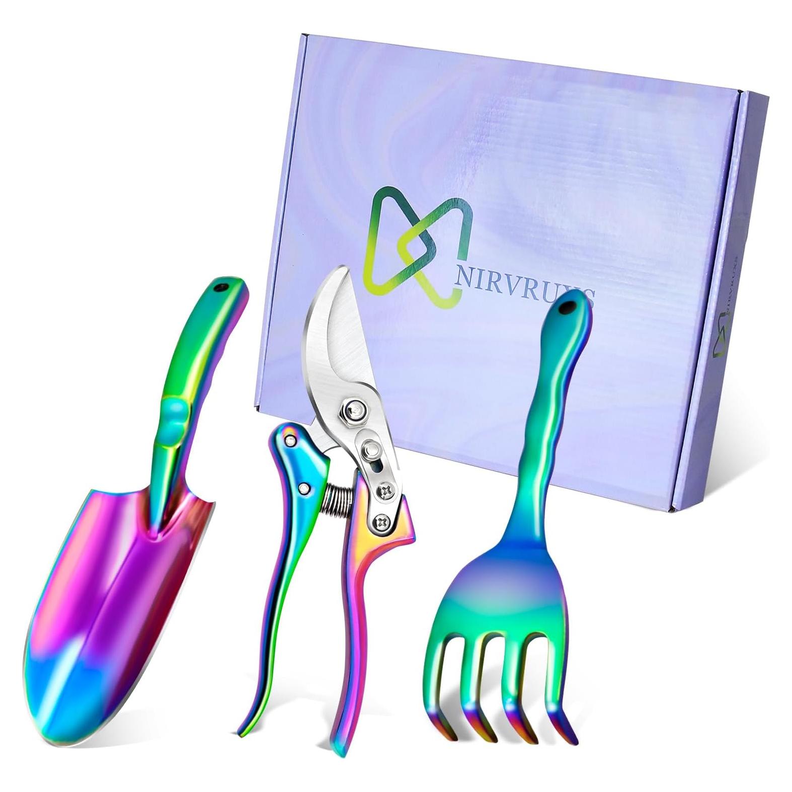 Juego de Herramientas de Jardinería Nirvruxs 3 Piezas Arcoíris