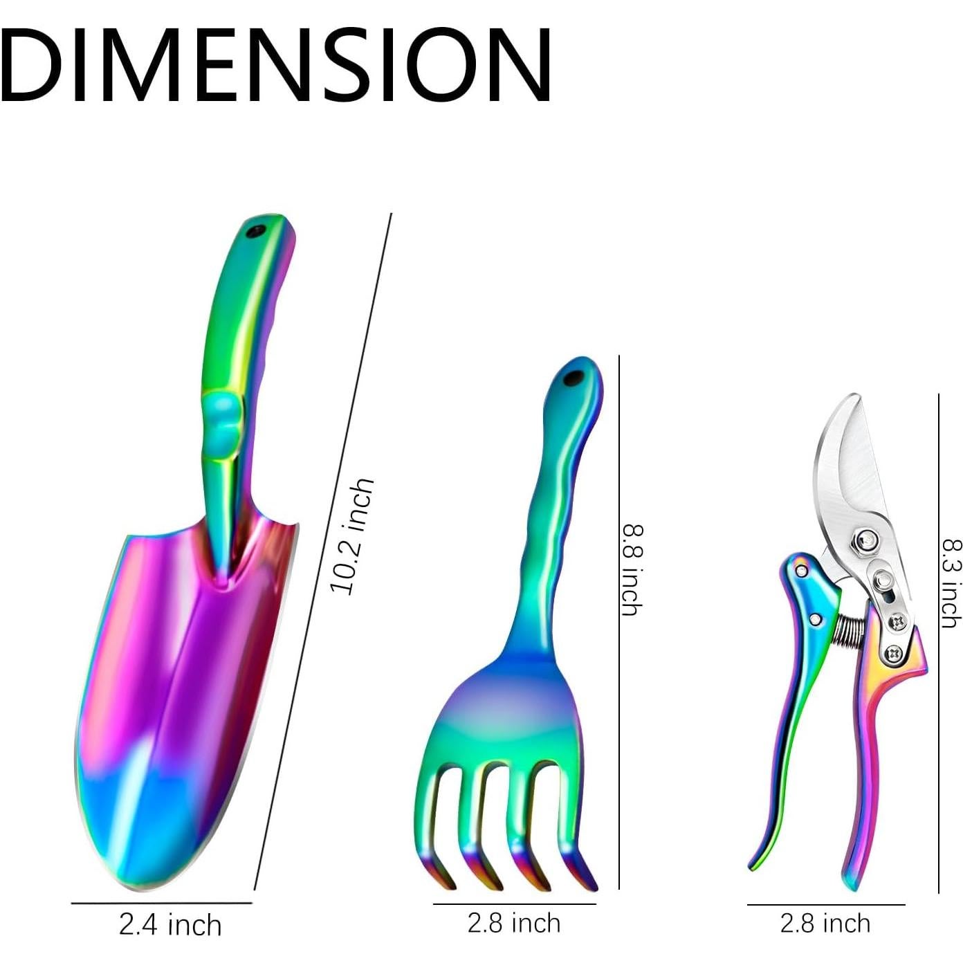 Juego de Herramientas de Jardinería Nirvruxs 3 Piezas Arcoíris
