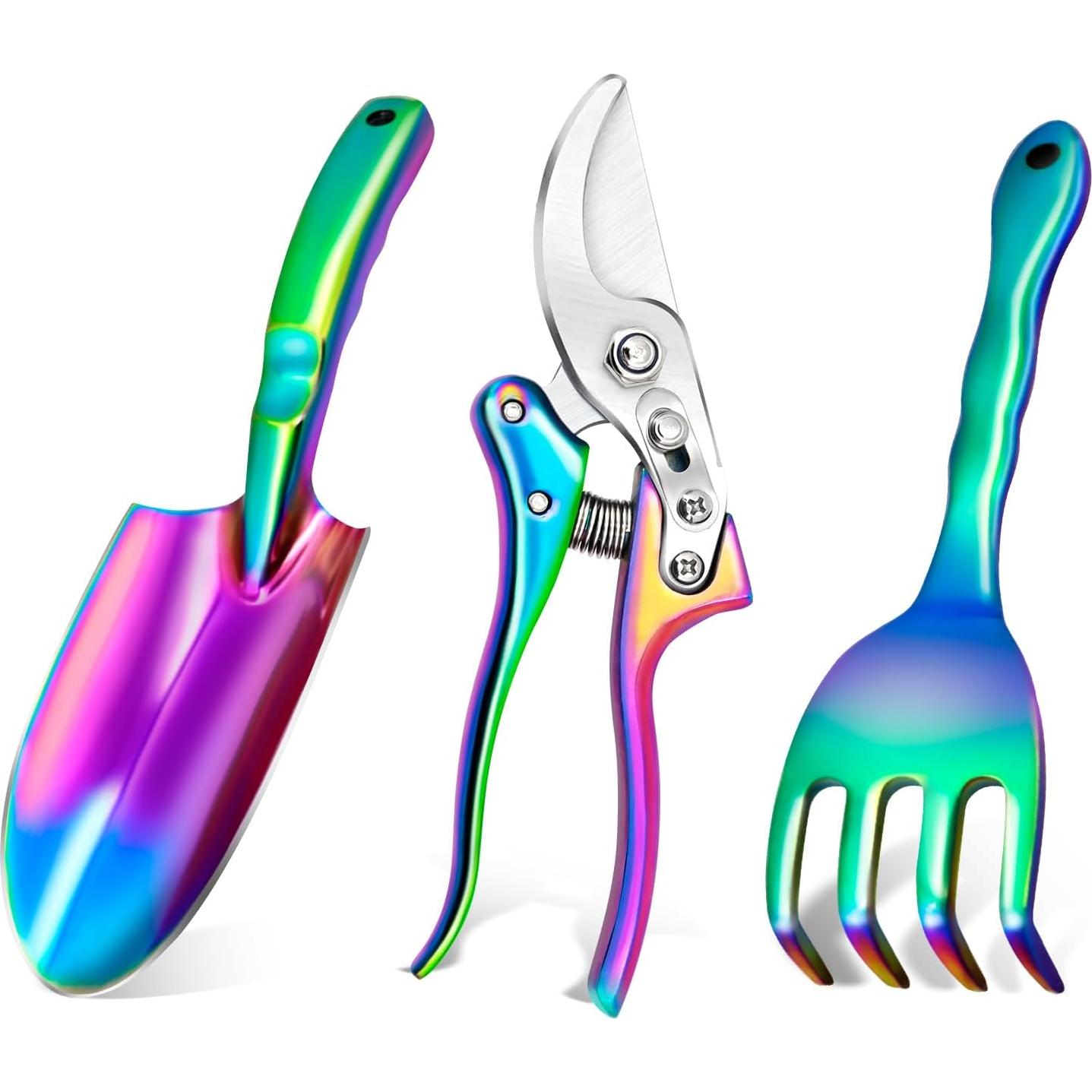 Juego de Herramientas de Jardinería Nirvruxs 3 Piezas Arcoíris