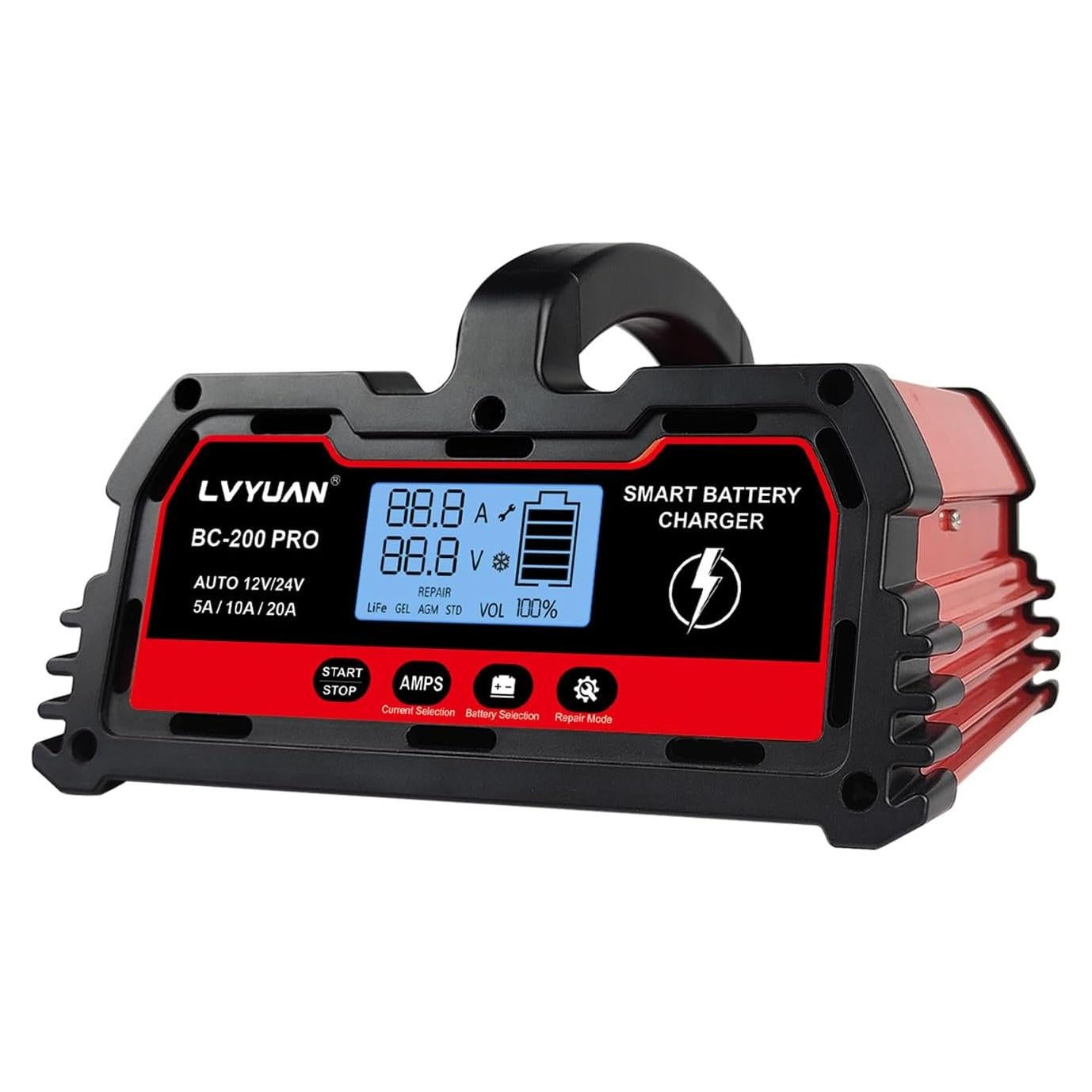 Cargador de Batería Inteligente LVYUAN 20A 12V/24V para Coche