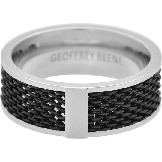 Anillo de Malla de Acero Inoxidable 8mm Geoffrey Beene Hombre