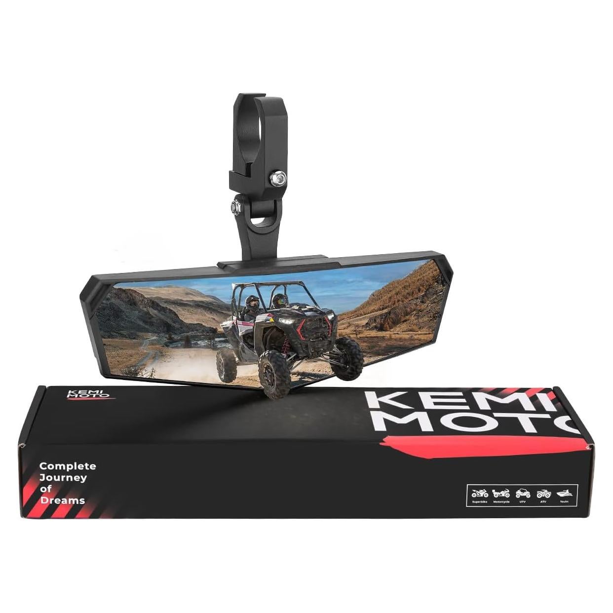 Espejo Retrovisor UTV KEMIMOTO 360° Ajustable 25.65x7.95cm