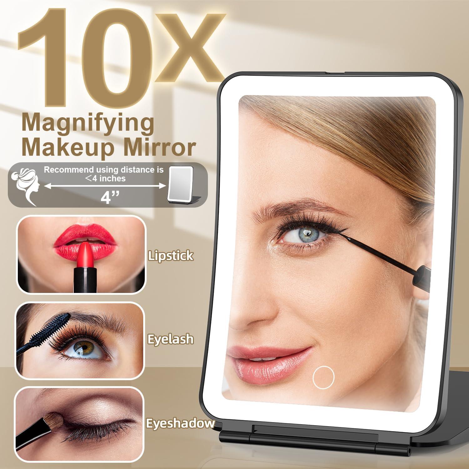 Espejo de Maquillaje Mocado Recargable 10X con Luz LED