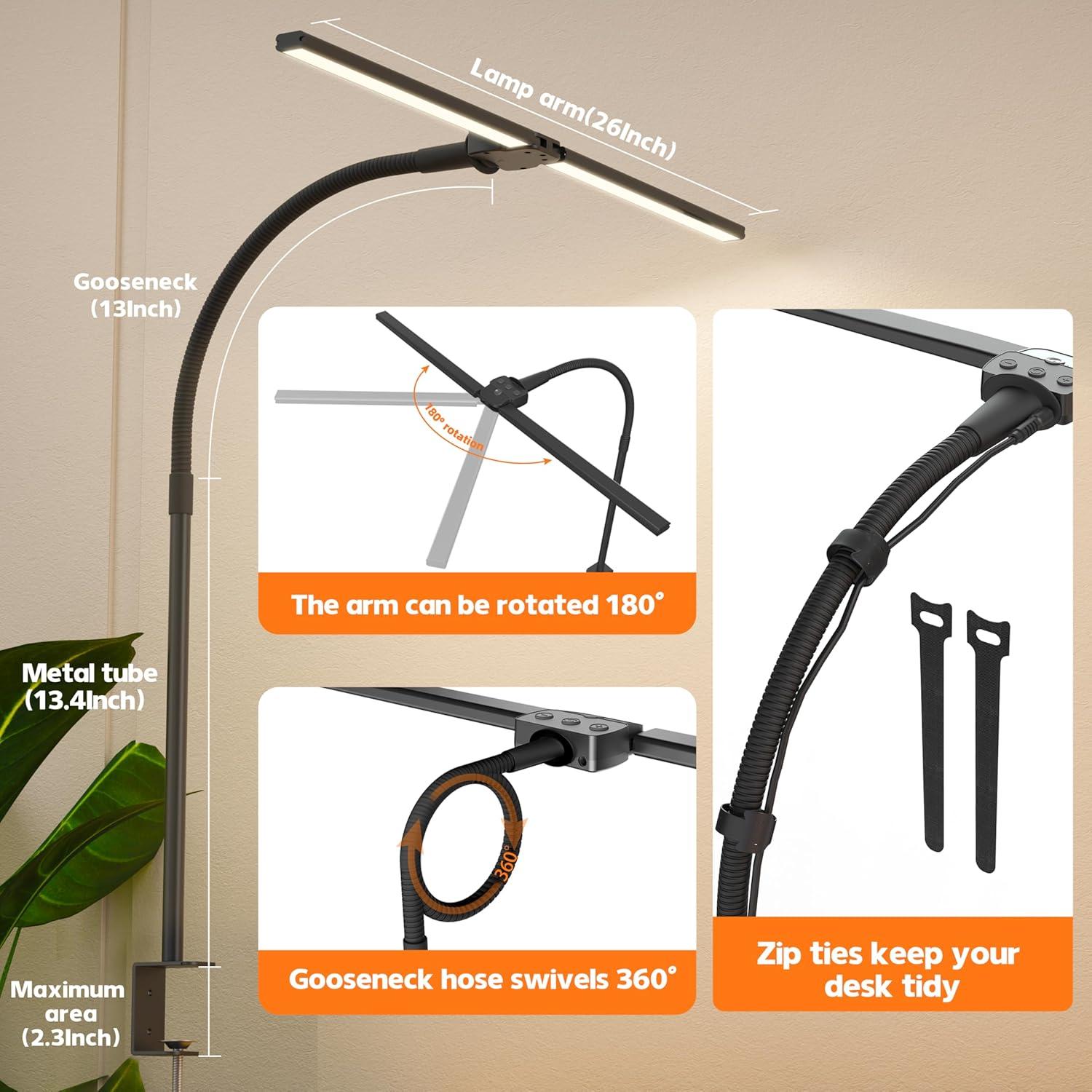 Lámpara de Escritorio ULTEM 15W Ajustable con Luz Regulable