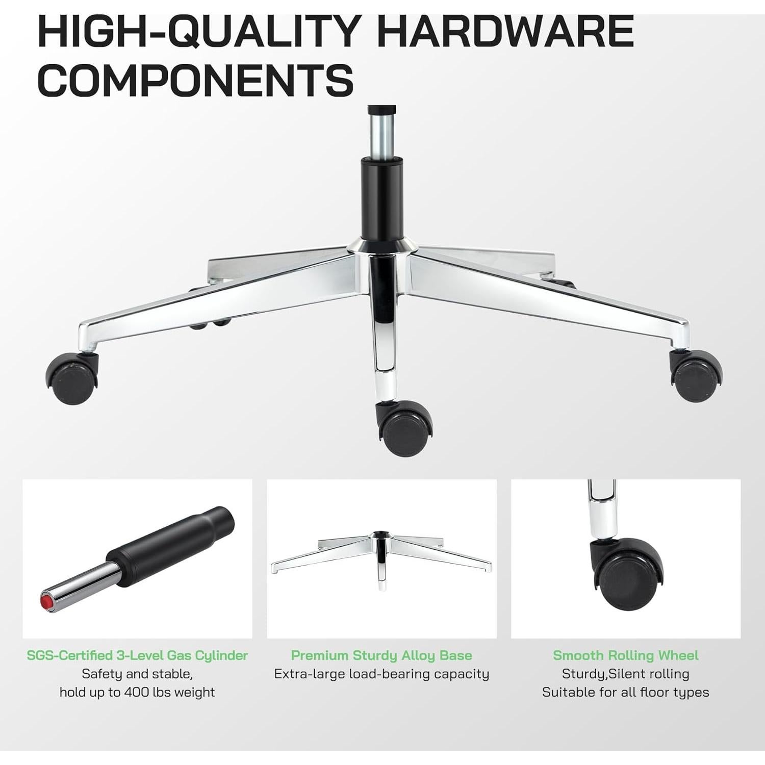 Silla de Oficina Ergonómica Hujusko HS900 con Reposapiés