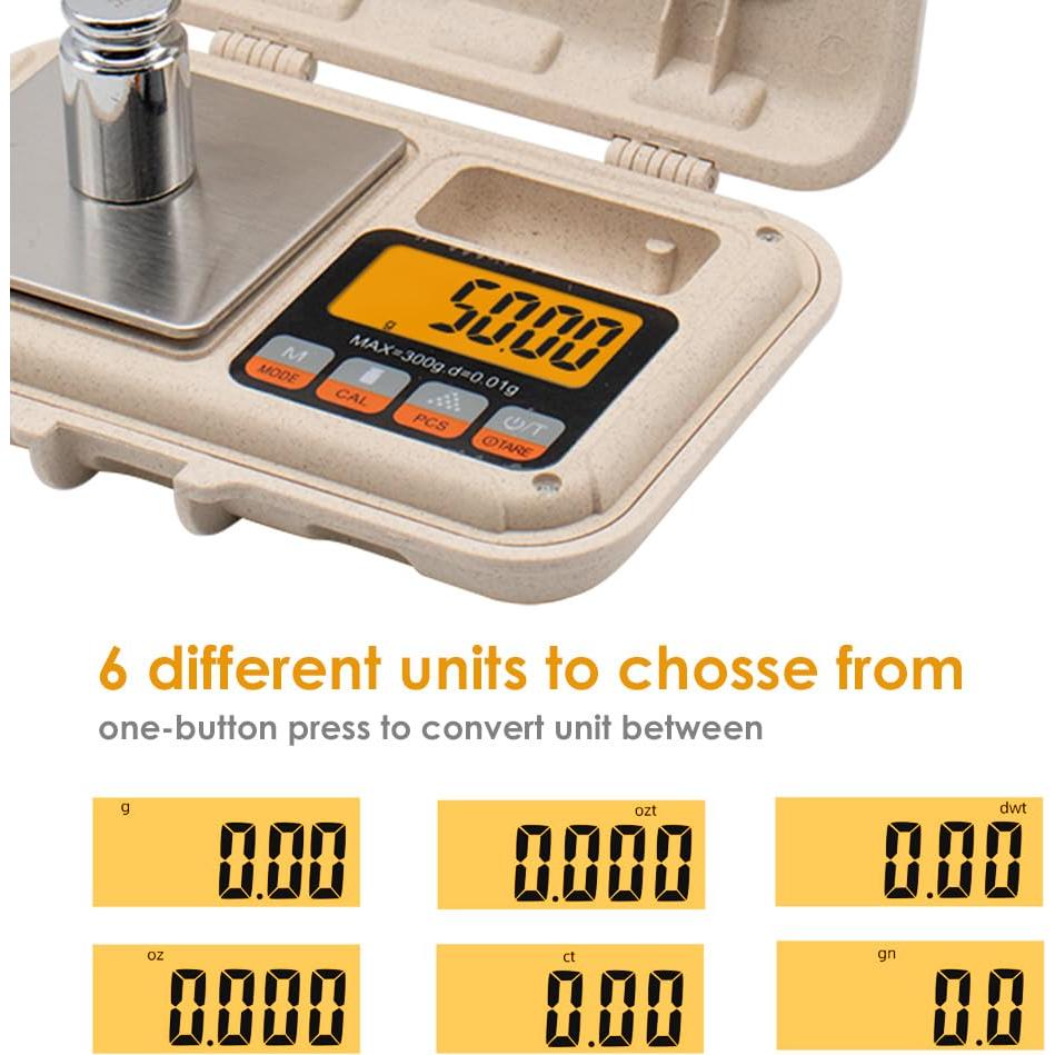 Báscula Digital de Gramos UNIWEIGH UN1-300 300g 0.01g Portátil