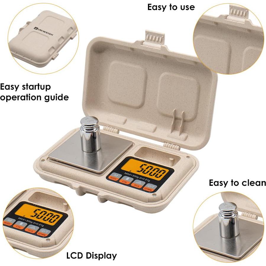 Báscula Digital de Gramos UNIWEIGH UN1-300 300g 0.01g Portátil