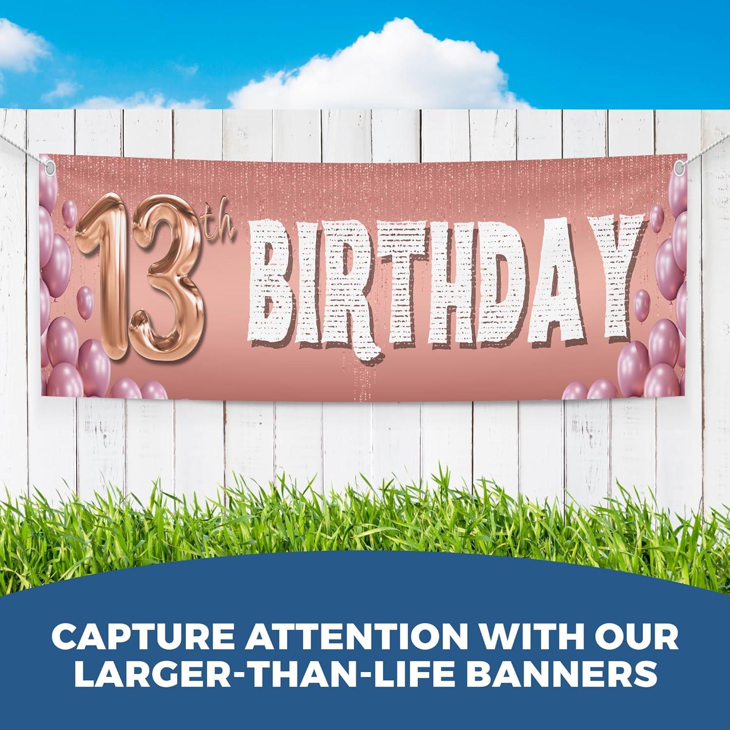 Banner de Cumpleaños 13 Años BCB Print 1.22x0.30m Poliester