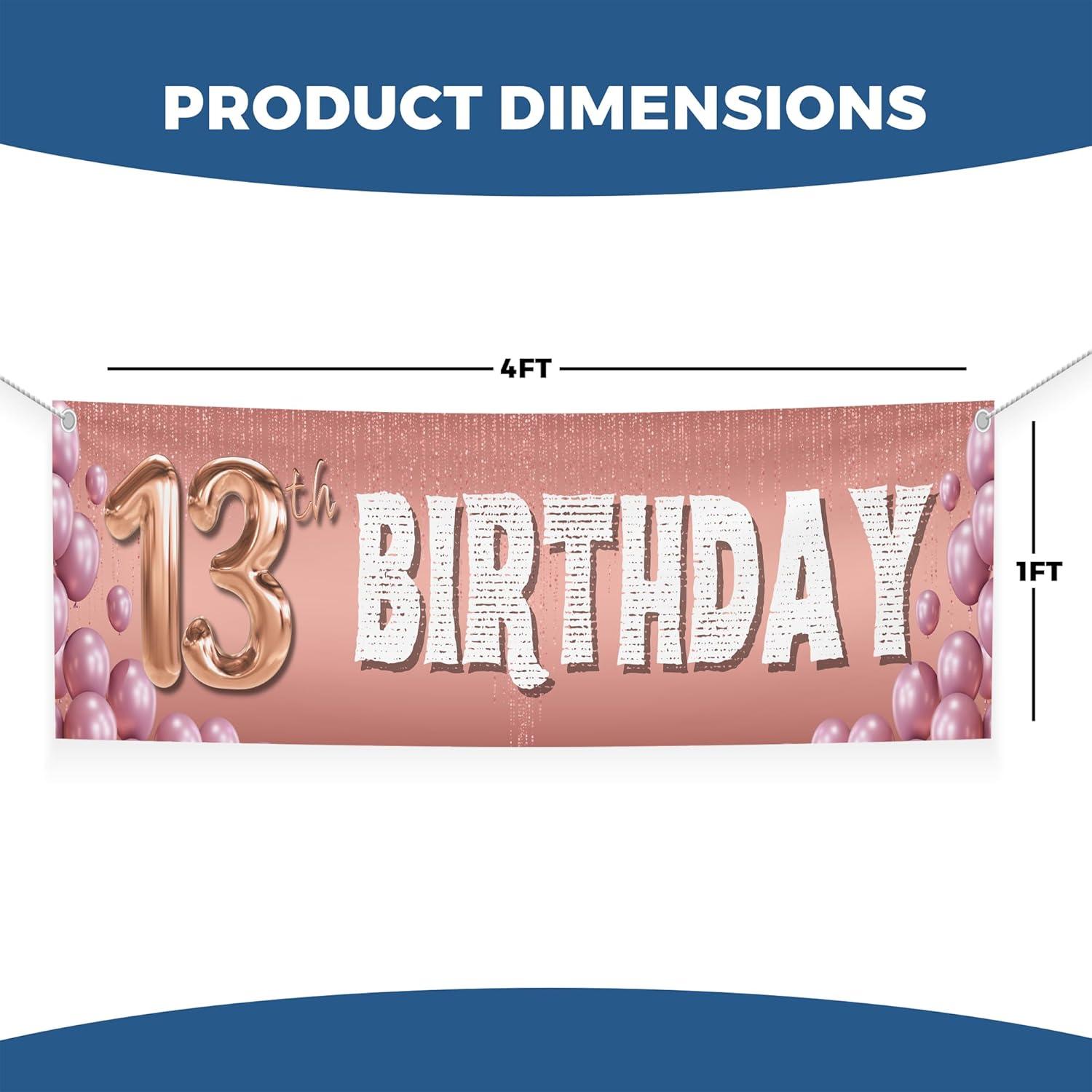 Banner de Cumpleaños 13 Años BCB Print 1.22x0.30m Poliester