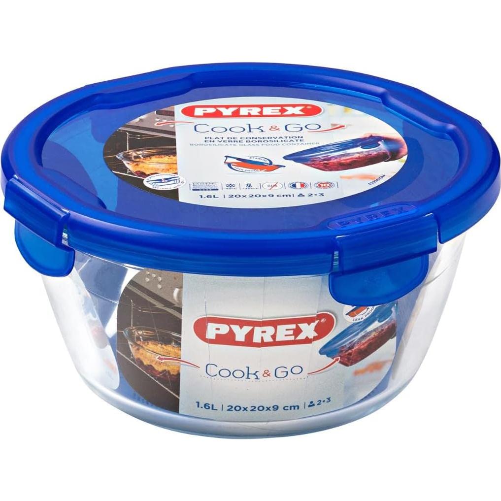 Contenedor Rectangular de Vidrio Pyrex Cook & Go 1.6L