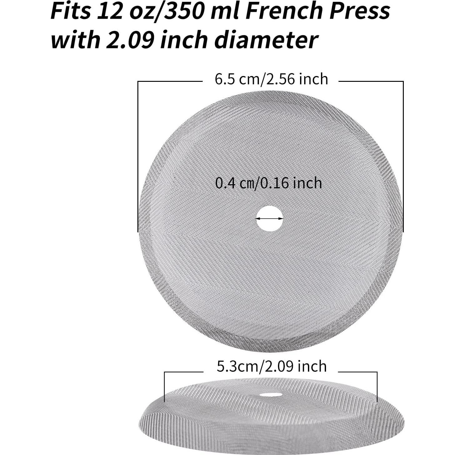 Set de 3 filtros de acero inoxidable para prensa francesa 12 oz