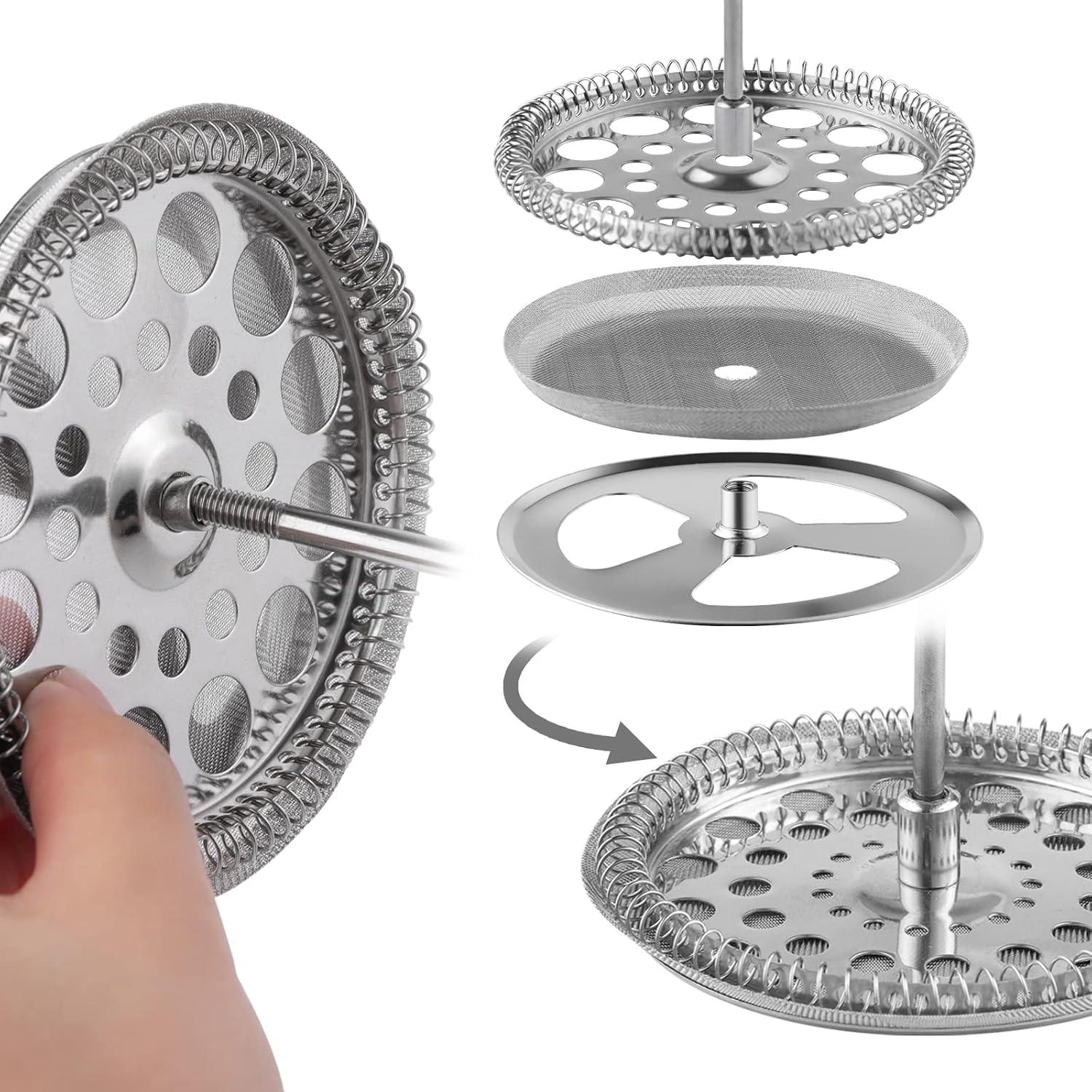 Set de 3 filtros de acero inoxidable para prensa francesa 12 oz