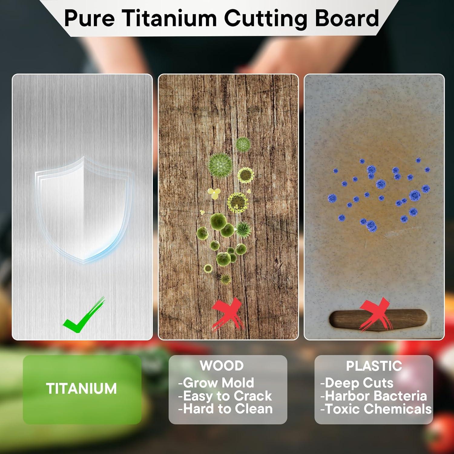 Tabla de Cortar de Titanio HADAYAKI 30.48x20.32cm Doble Cara