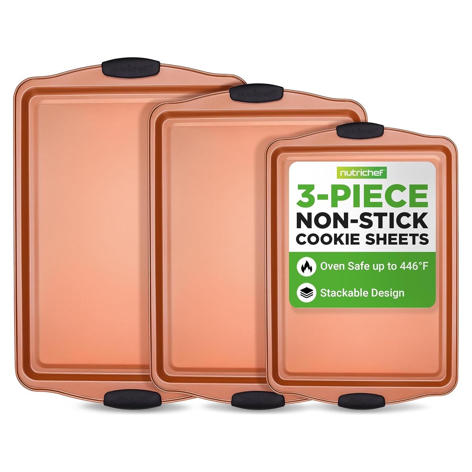 Set de 3 Bandejas para Hornear NutriChef Antiadherente