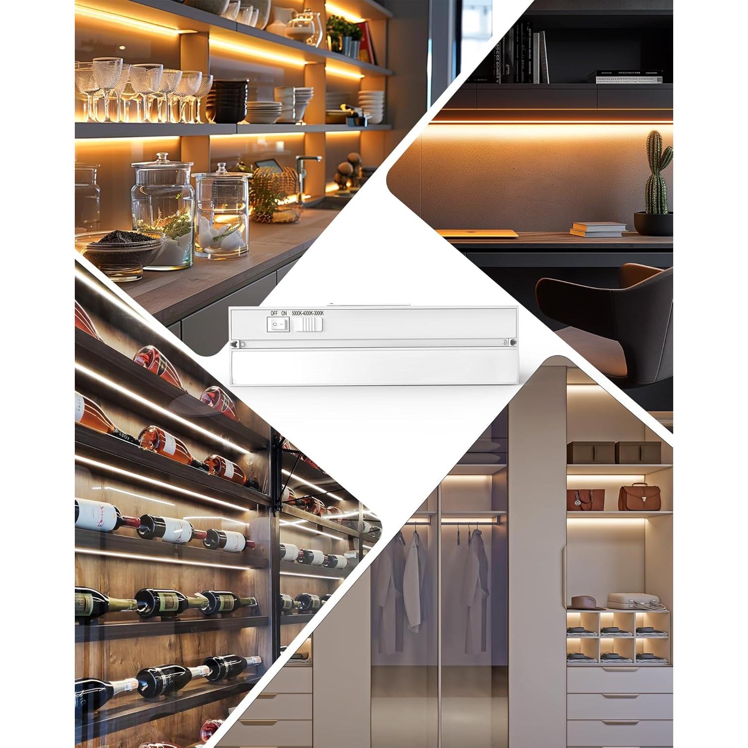 Luz LED de Bajo Gabinete Snyloe 30.48 cm 9W 600LM Regulable