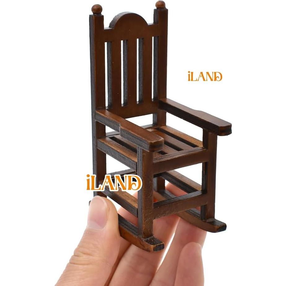 Juego de Muebles Miniatura iLAND 1:12 Estilo Vintage 4 Piezas