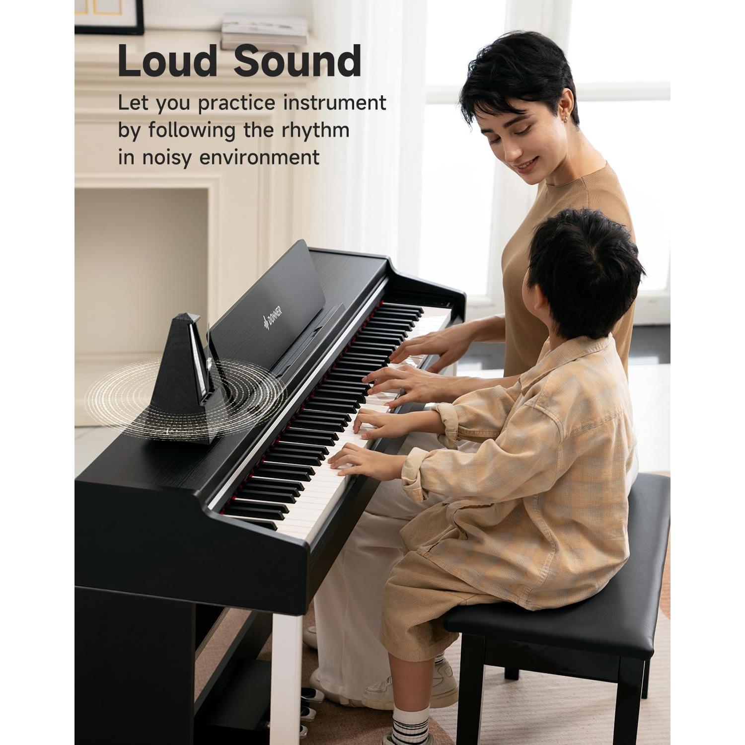 Metrónomo Mecánico Donner DPM-1 para Piano y Guitarra, Negro