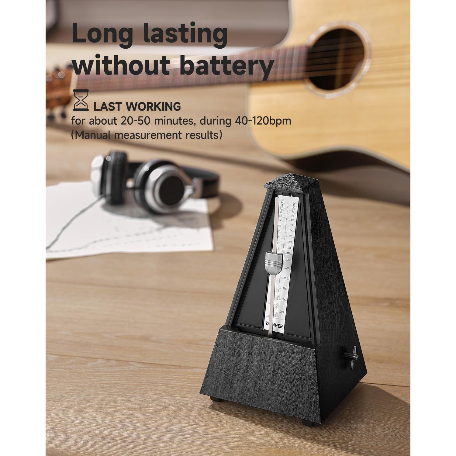 Metrónomo Mecánico Donner DPM-1 para Piano y Guitarra, Negro
