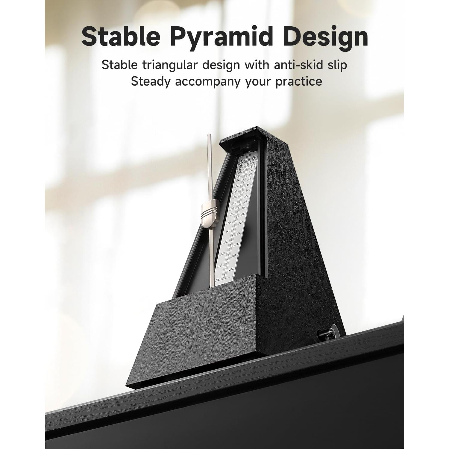 Metrónomo Mecánico Donner DPM-1 para Piano y Guitarra, Negro