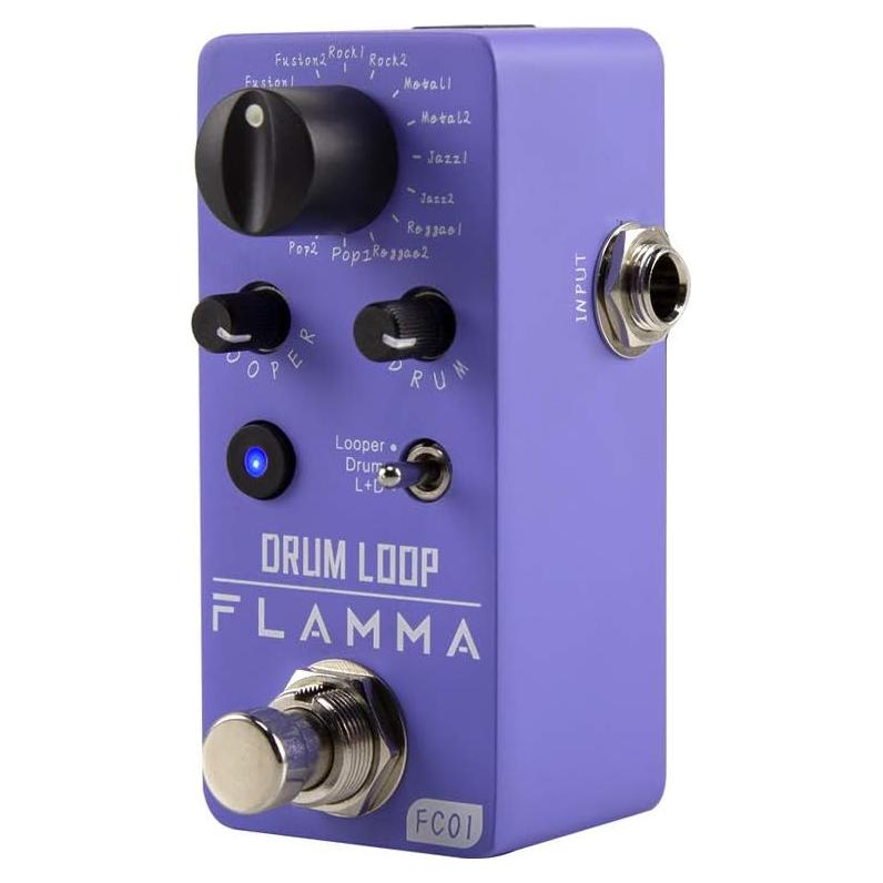 Pedal Looper Flamma FC01 2 en 1 con 20 Minutos de Bucle