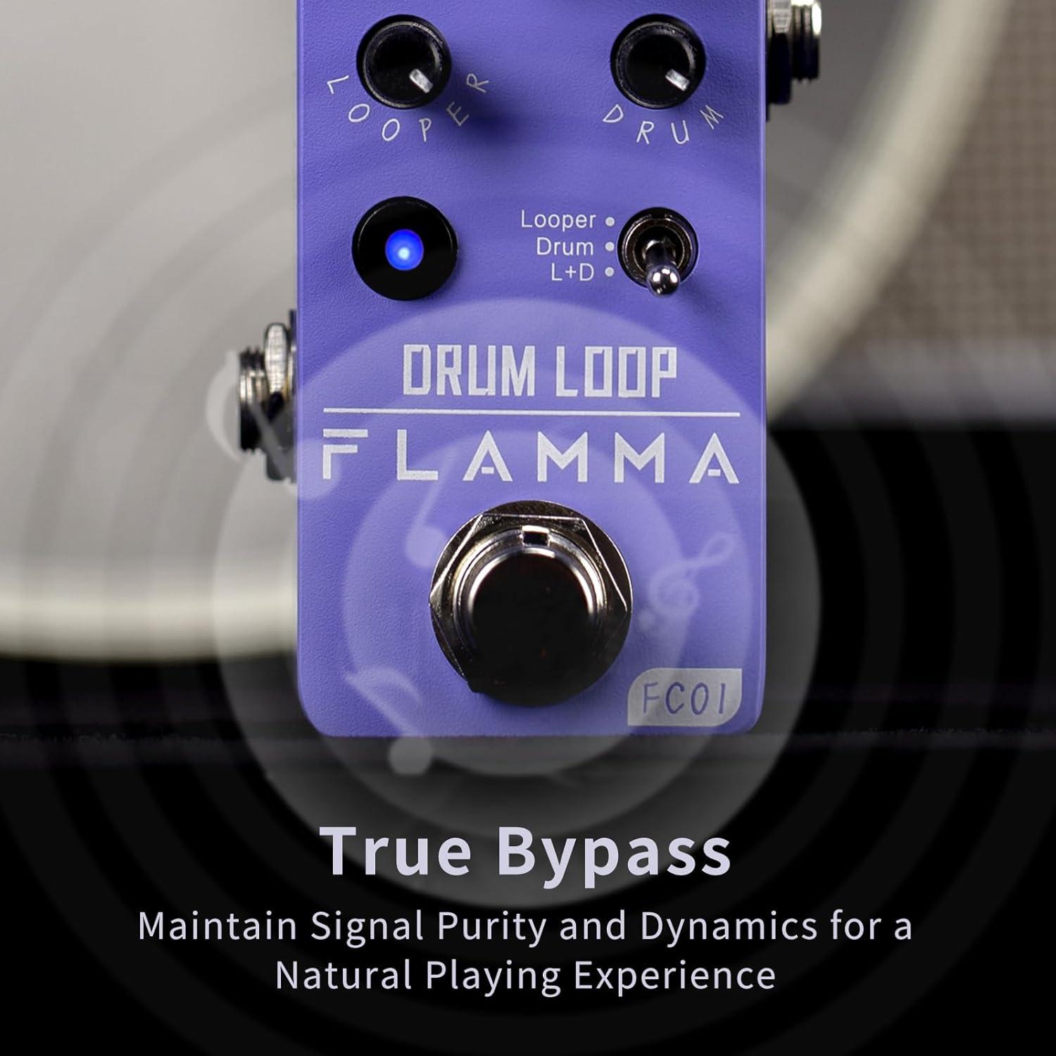 Pedal Looper Flamma FC01 2 en 1 con 20 Minutos de Bucle