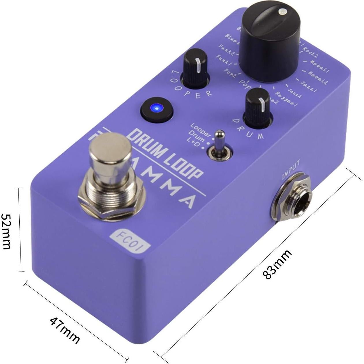 Pedal Looper Flamma FC01 2 en 1 con 20 Minutos de Bucle