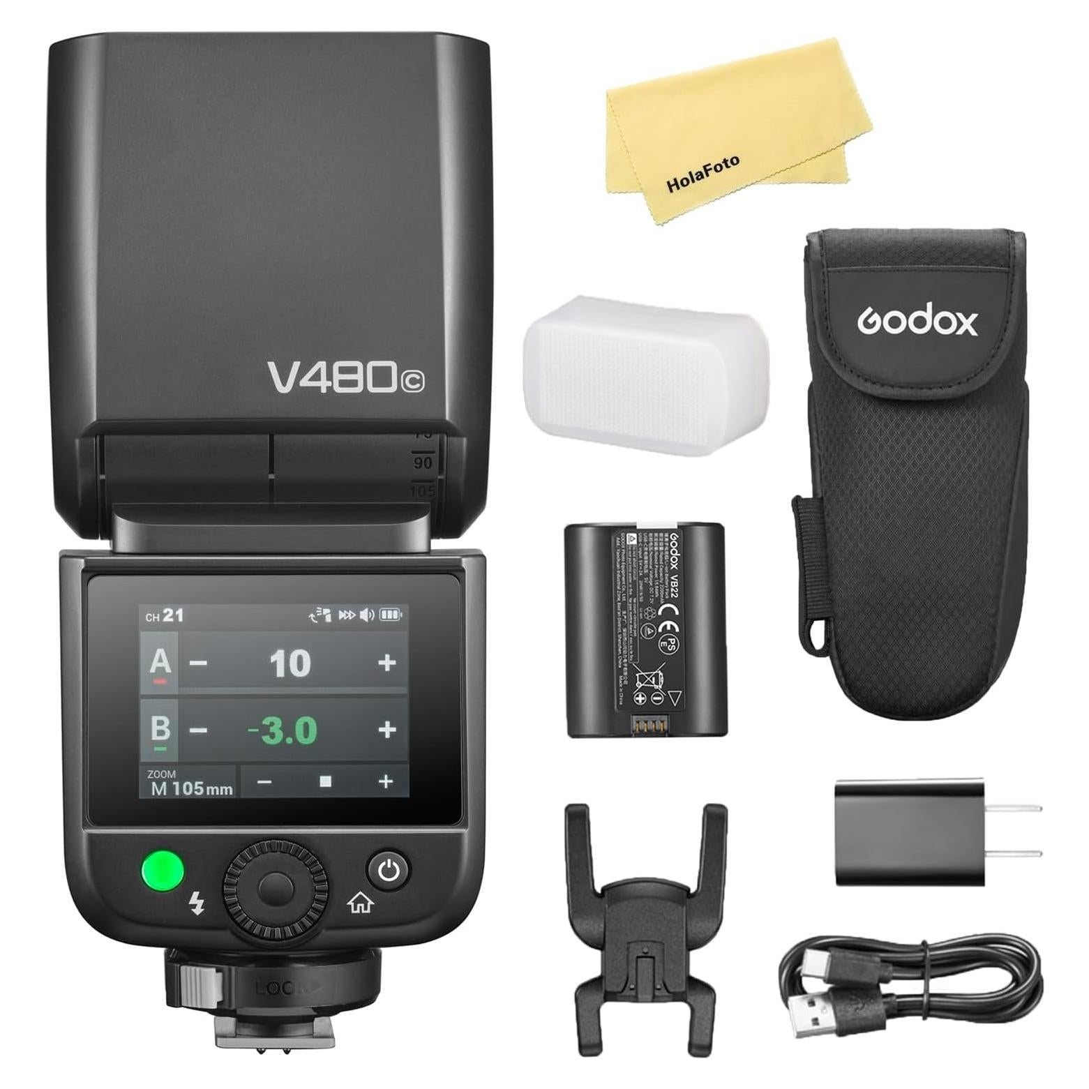 Flash Godox V480C para Cámara Canon, GN50, TTL, HSS 1/8000s