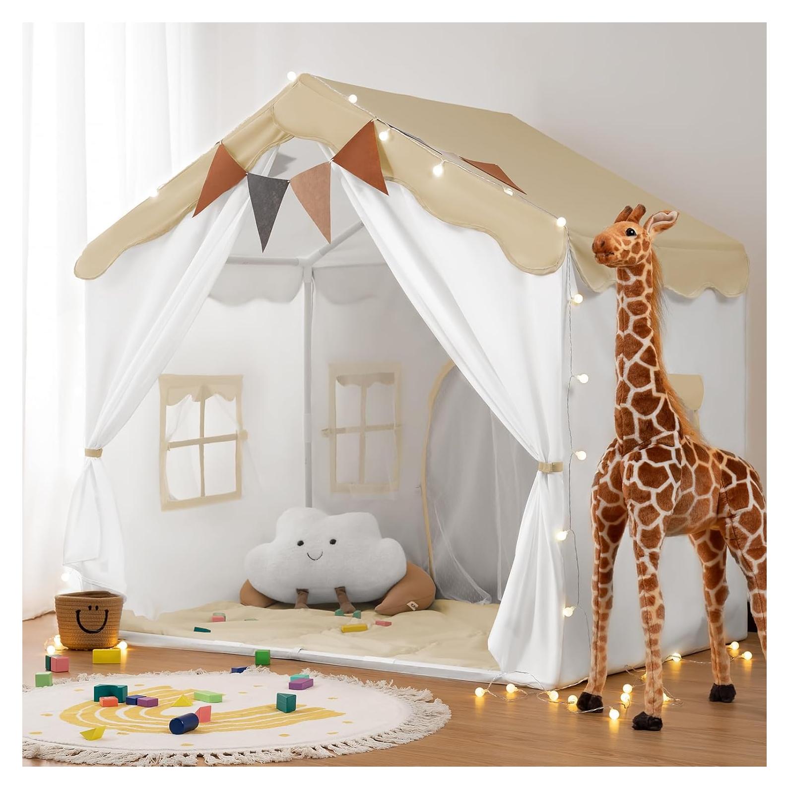 Tienda de Juego para Niños Besrey 2 en 1 con Alfombra 130x90cm