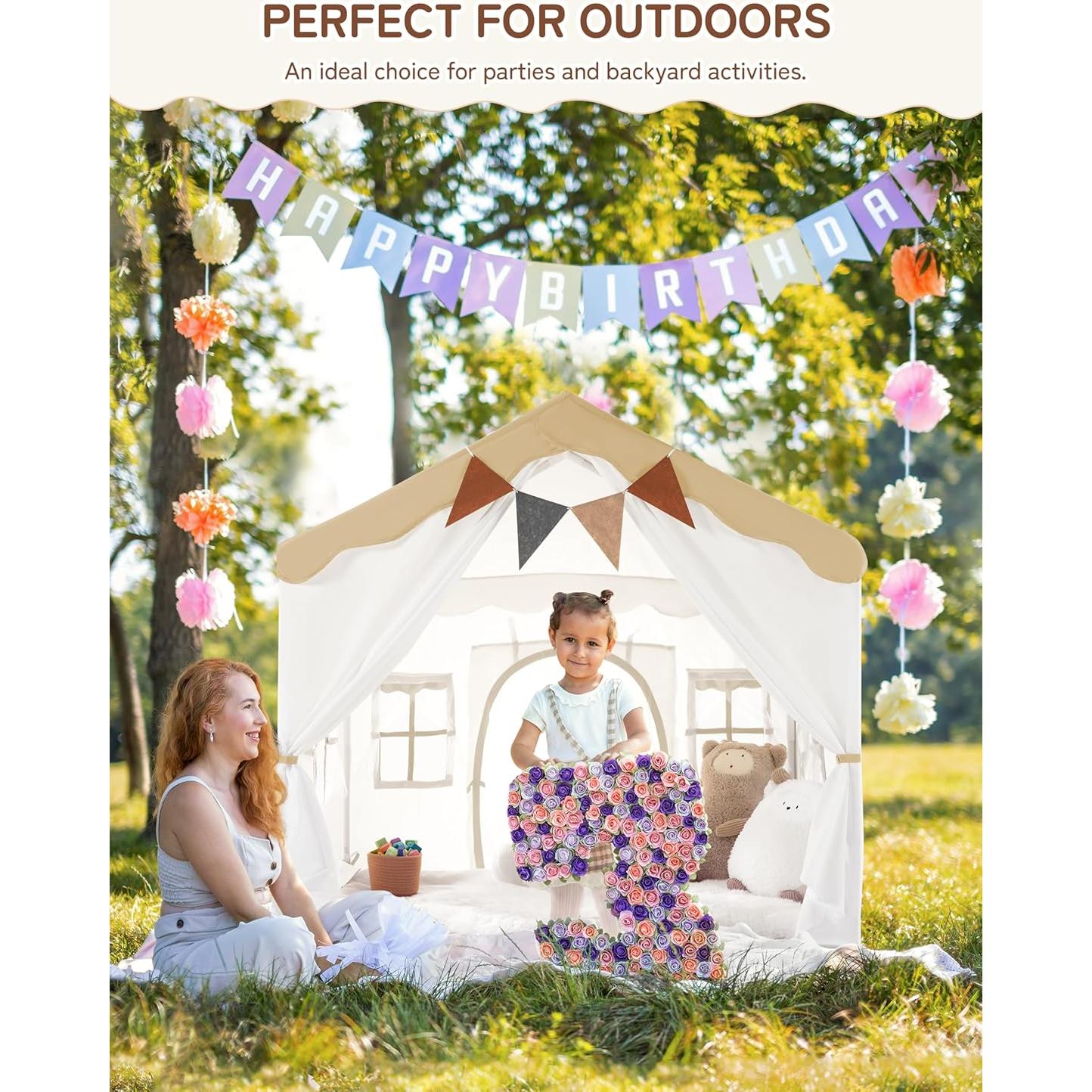 Tienda de Juego para Niños Besrey 2 en 1 con Alfombra 130x90cm