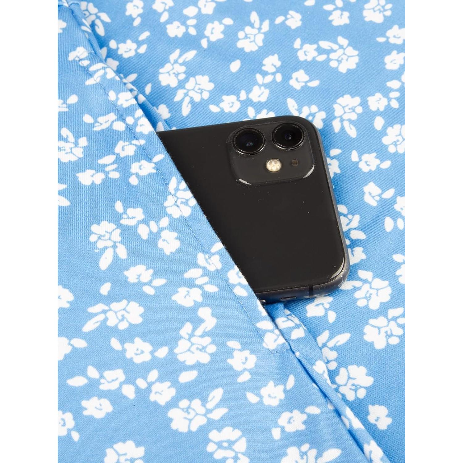 Vestido de Maternidad Floral Azul para Lactancia - Verano