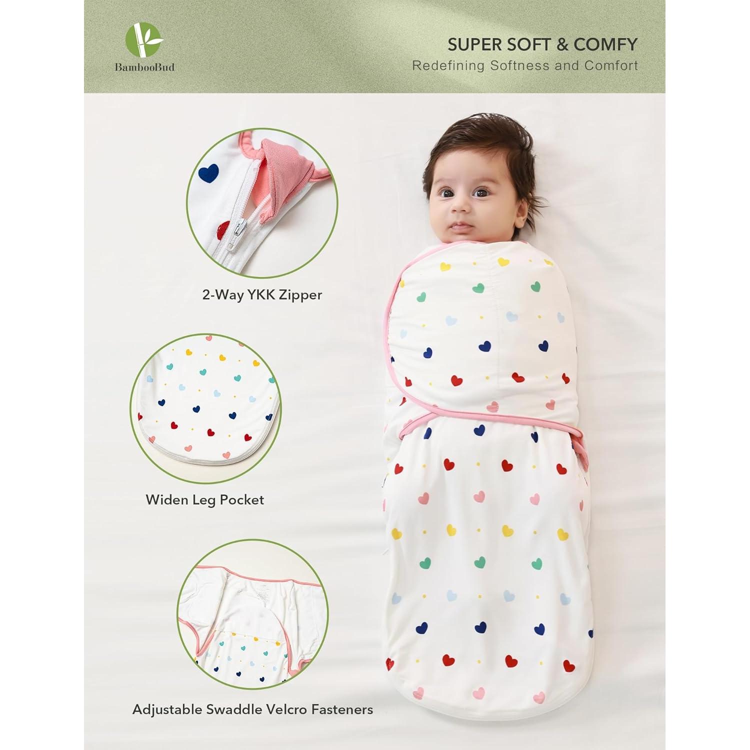 Saco de Sueño Swaddle BambooBud 0-3 Meses Corazón