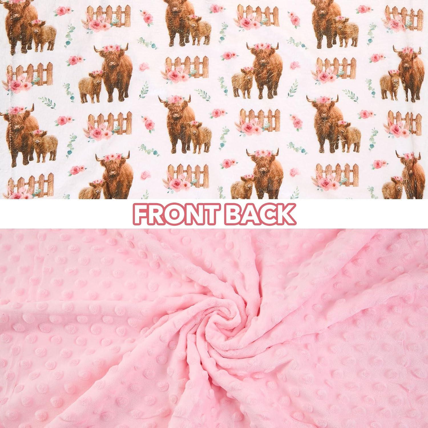 Manta de Bebé DCOOLGO Highland Cow Lovey 67x102 cm Suave