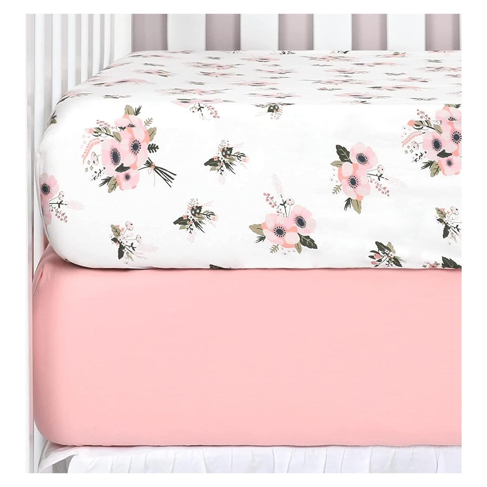 Sábanas Ajustadas TILLYOU 100% Algodón para Cuna 71x132cm