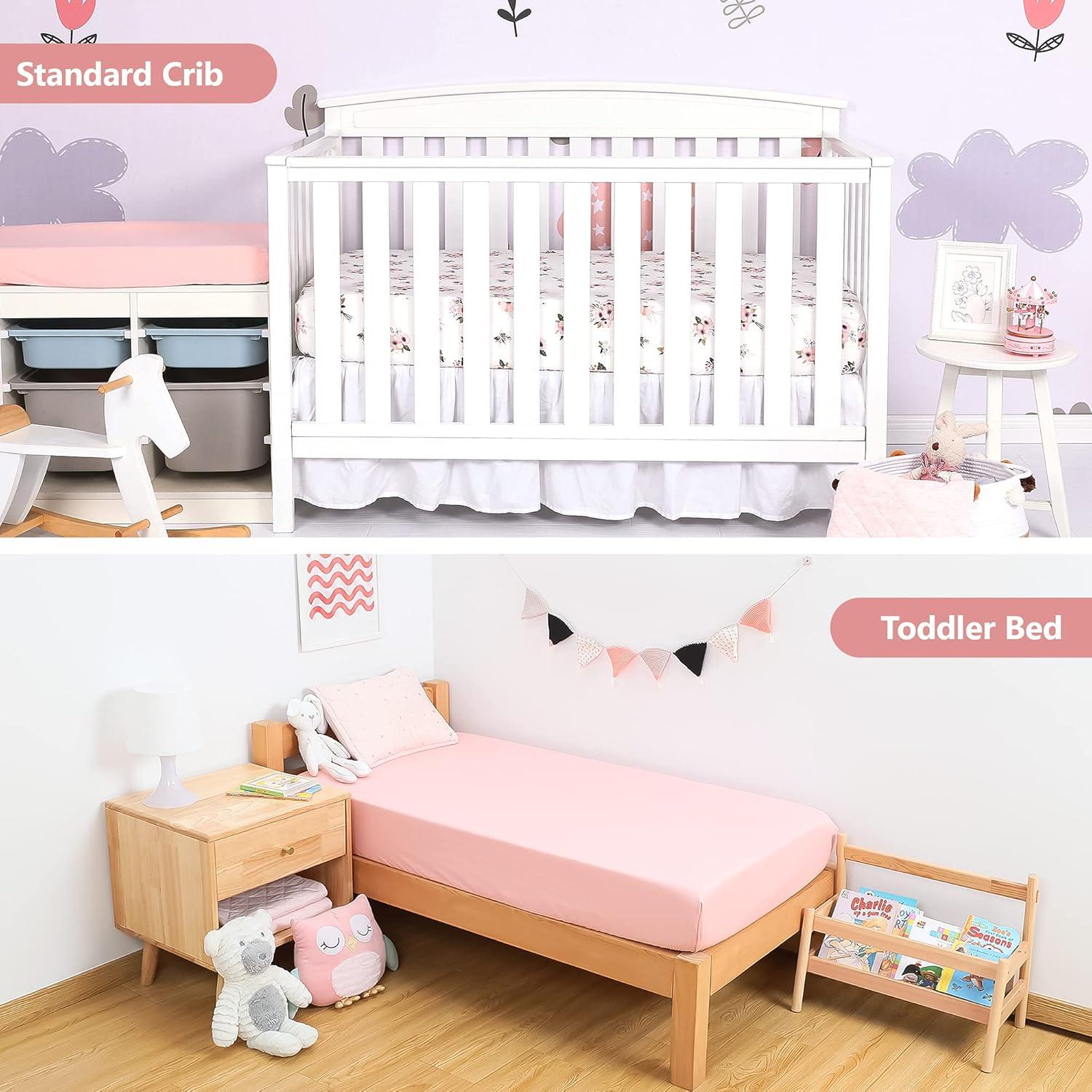 Sábanas Ajustadas TILLYOU 100% Algodón para Cuna 71x132cm