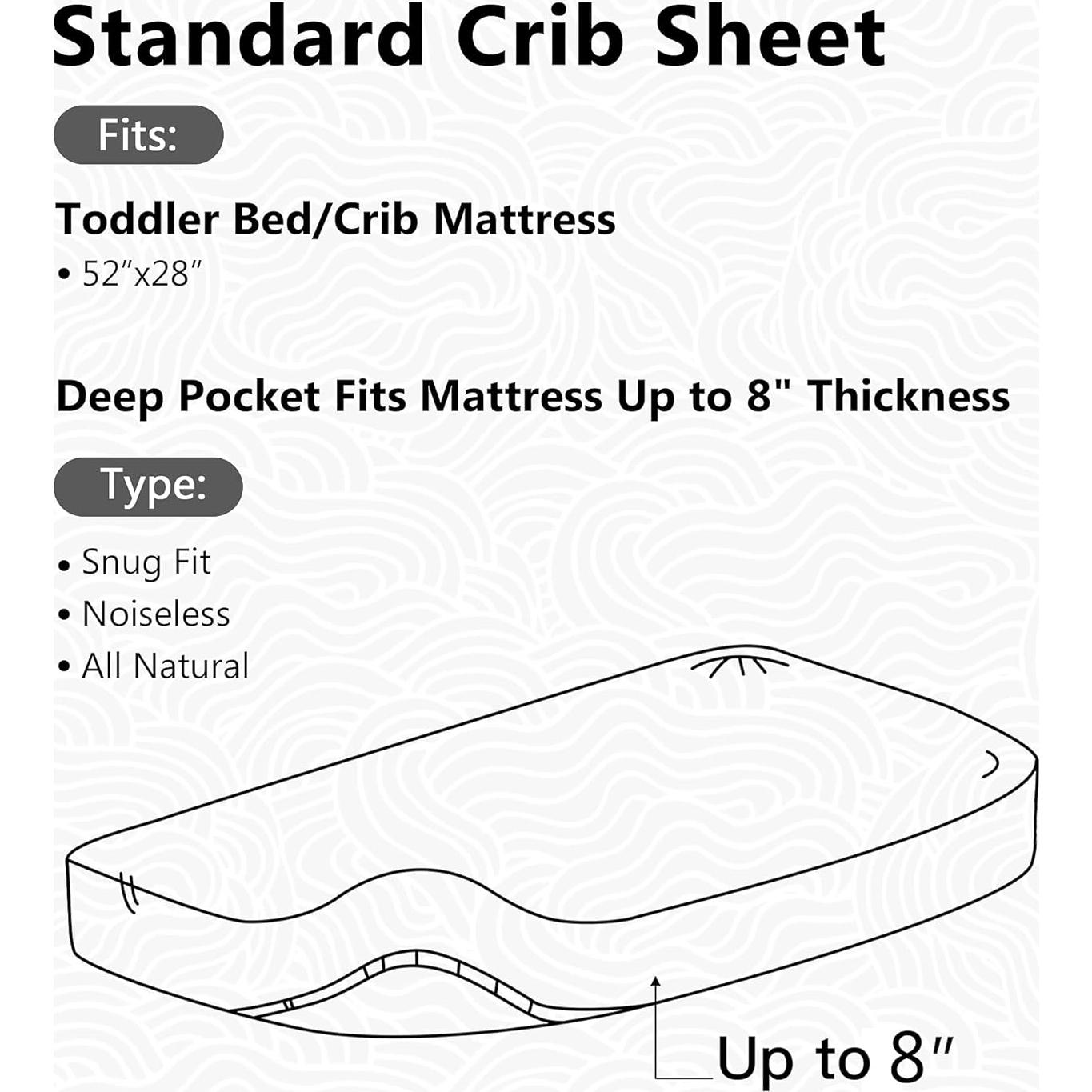 Sábanas Ajustadas TILLYOU 100% Algodón para Cuna 71x132cm