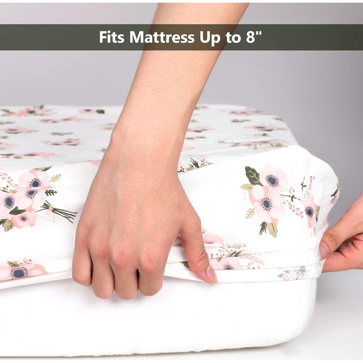 Sábanas Ajustadas TILLYOU 100% Algodón para Cuna 71x132cm