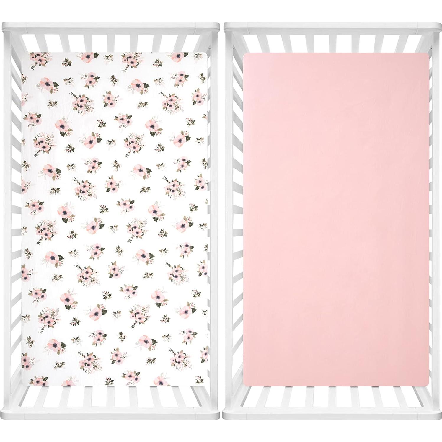 Sábanas Ajustadas TILLYOU 100% Algodón para Cuna 71x132cm