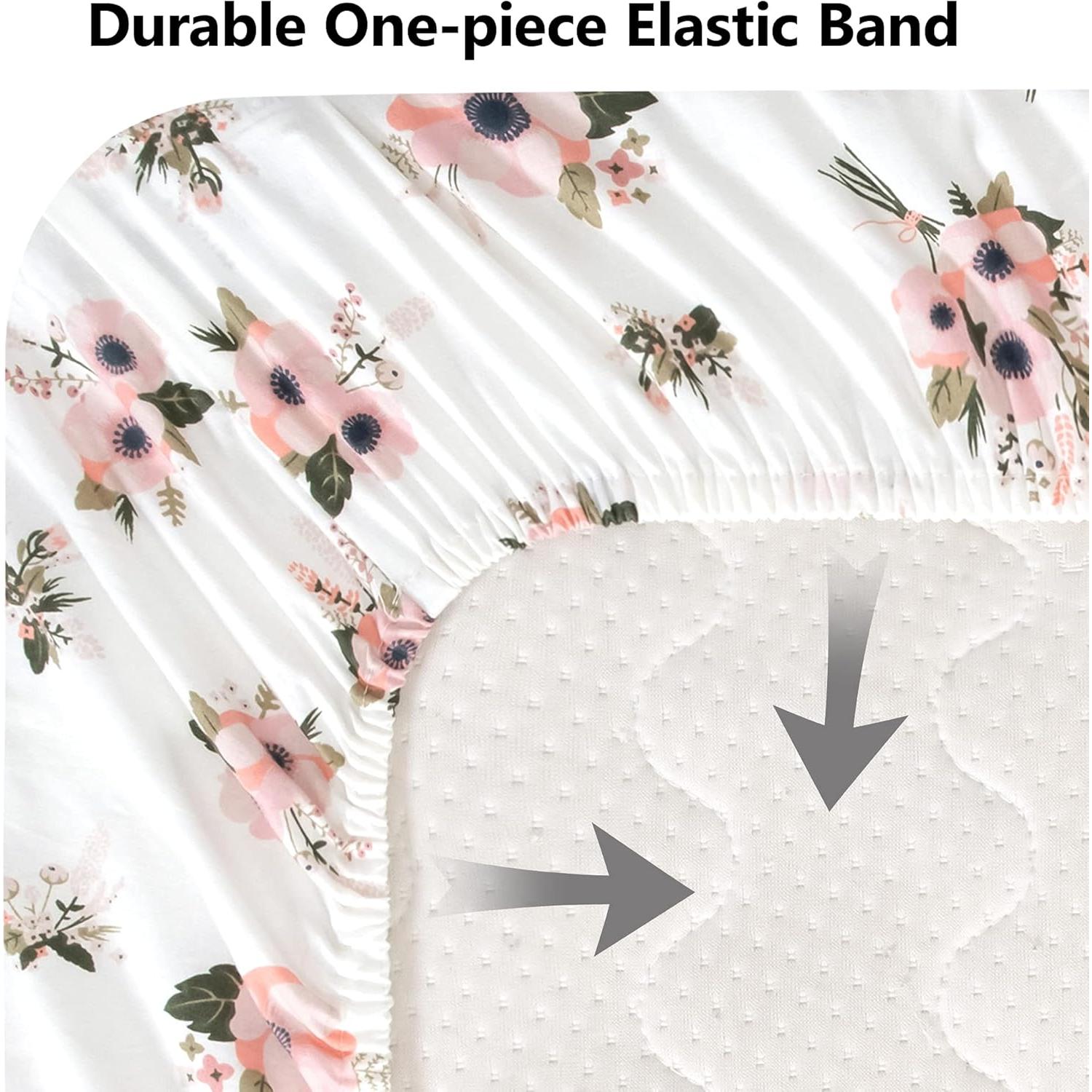 Sábanas Ajustadas TILLYOU 100% Algodón para Cuna 71x132cm