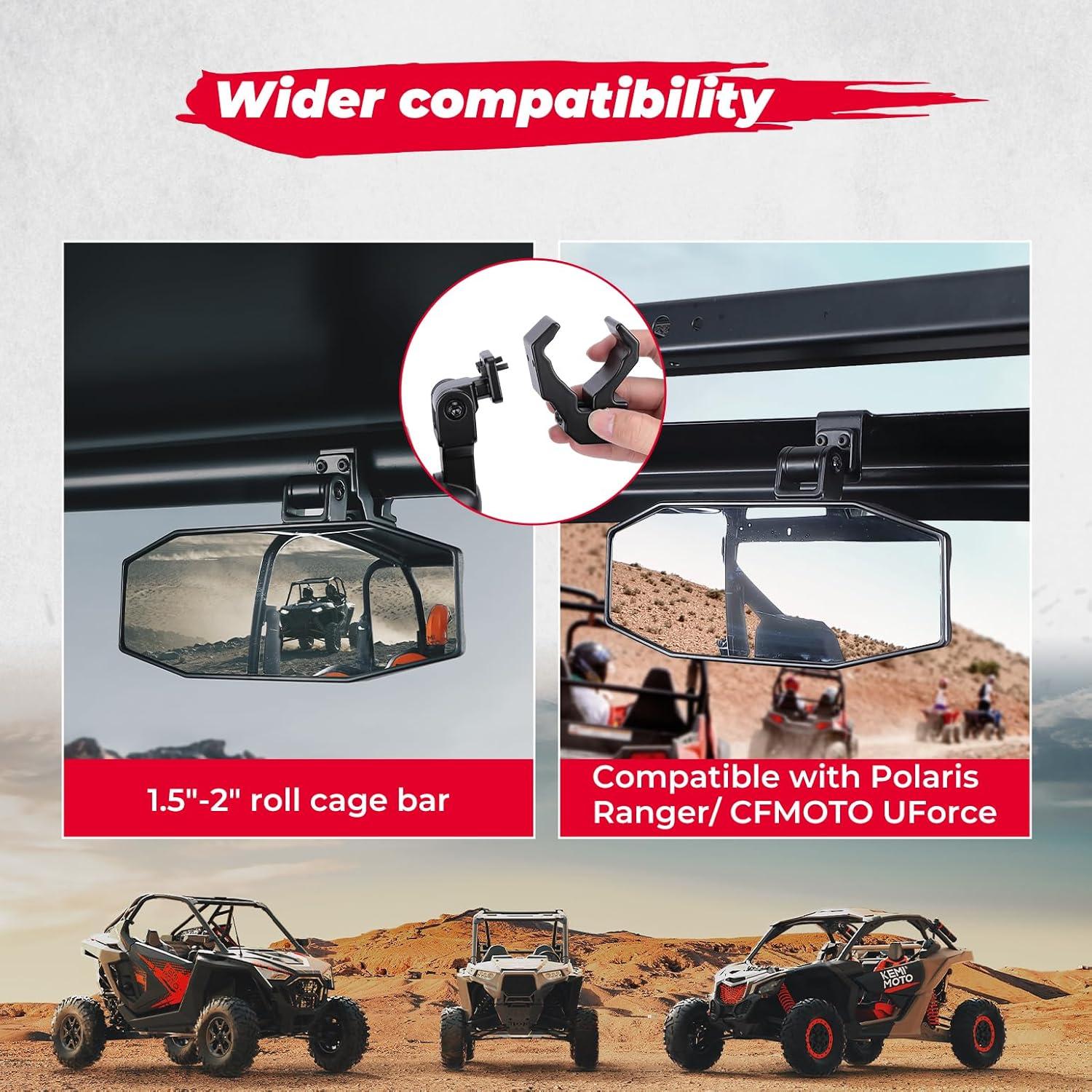 Espejo Retrovisor KEMIMOTO UTV Ajustable 25.4x9.5cm