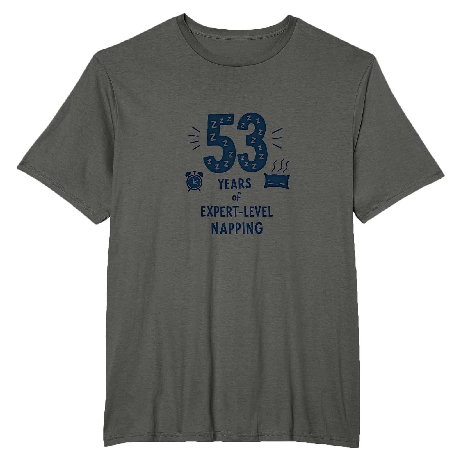 Camiseta Divertida para Hombre 53 Años de Siestas Experto