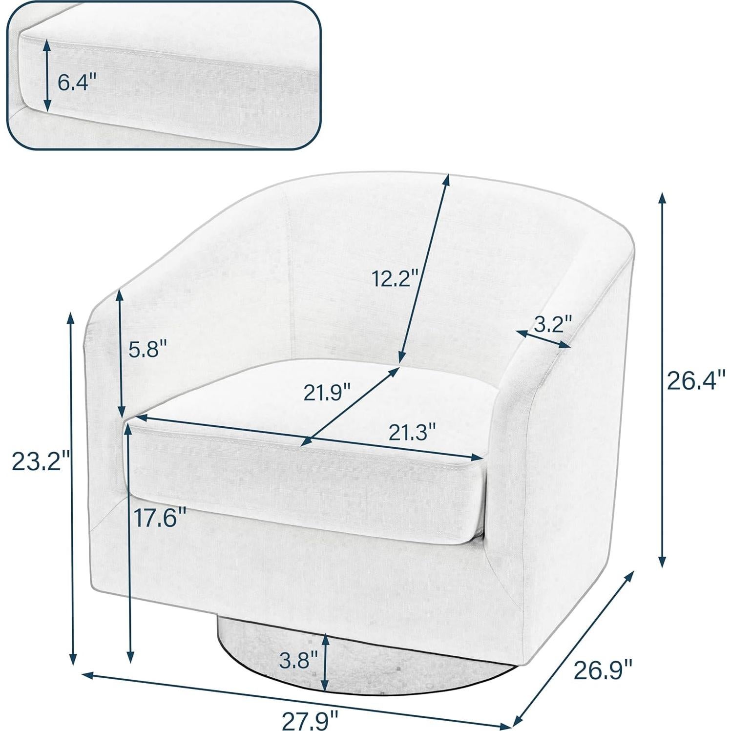 Silla giratoria de cuero sintético UIXE - Redonda negra