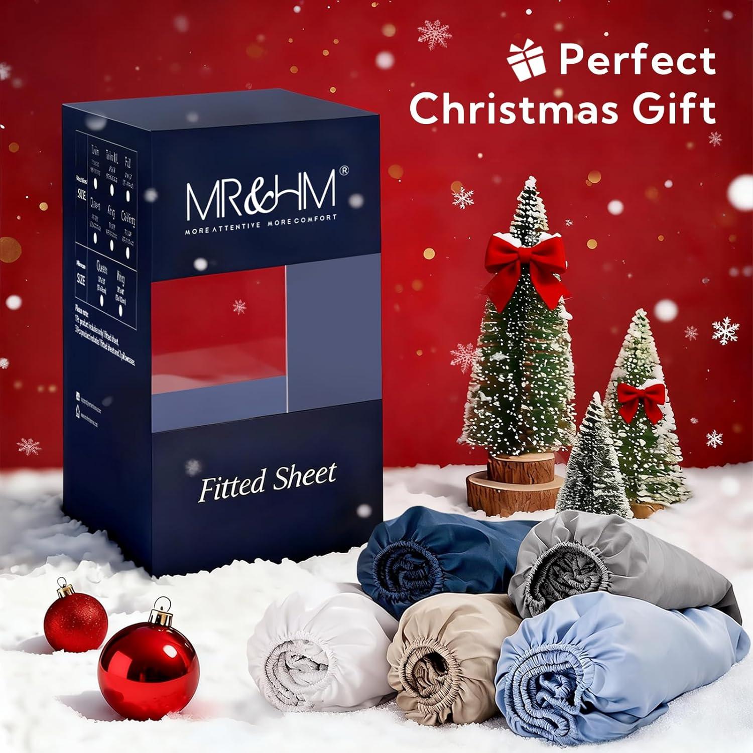 Sábana Ajustable MR&HM Doble Beige 30% Rayón Bambú 70% Poliester