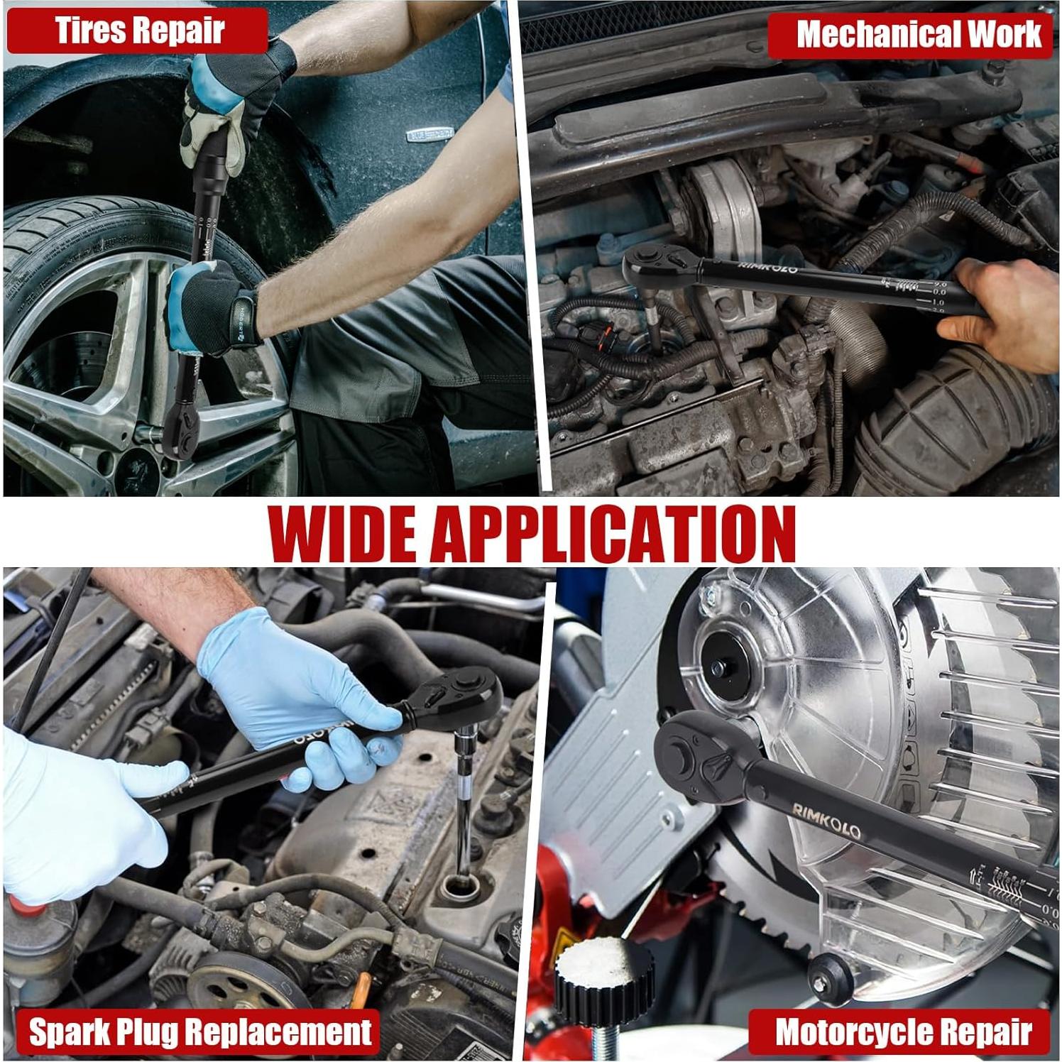 Llave de Torque de Click RIMKOLO 1/2 Pulgada 10-150 ft-lb