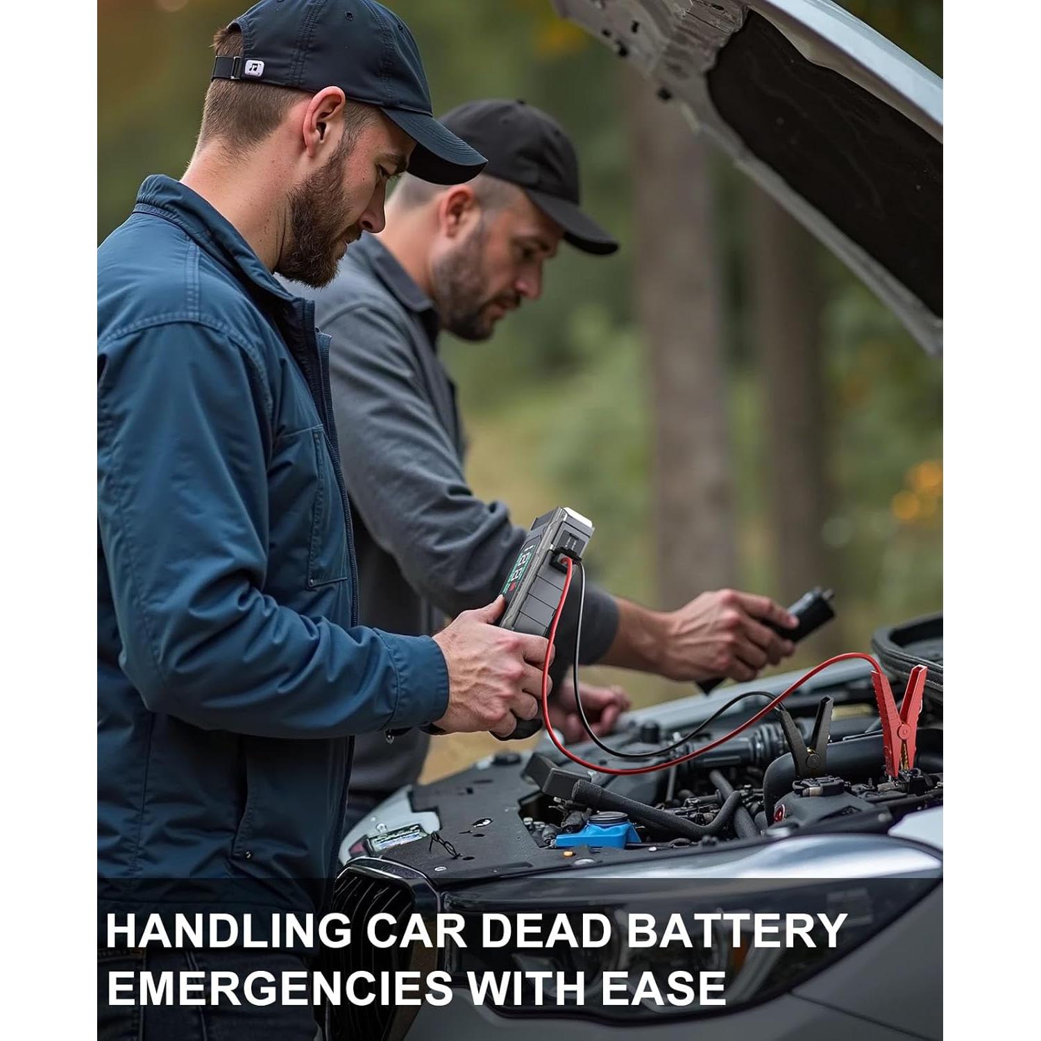 Arrancador de Batería Portátil Geeneu W26 6000A 12V con Pantalla