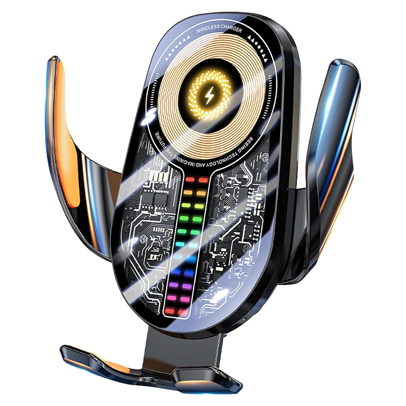 Soporte para teléfono de coche HOLIKLJY con carga inalámbrica 15W