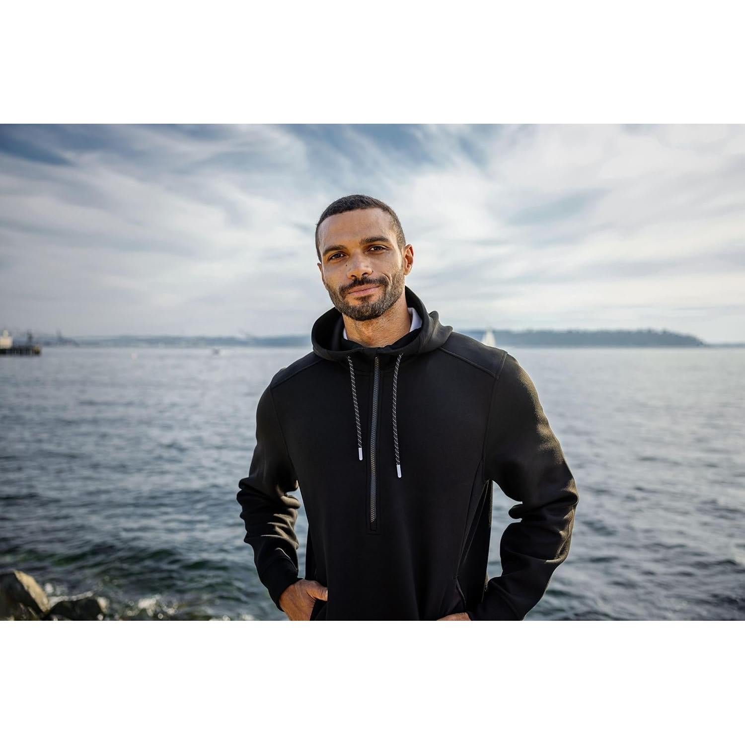 Sudadera con Capucha Cutter & Buck Roam Eco Hombre Negro