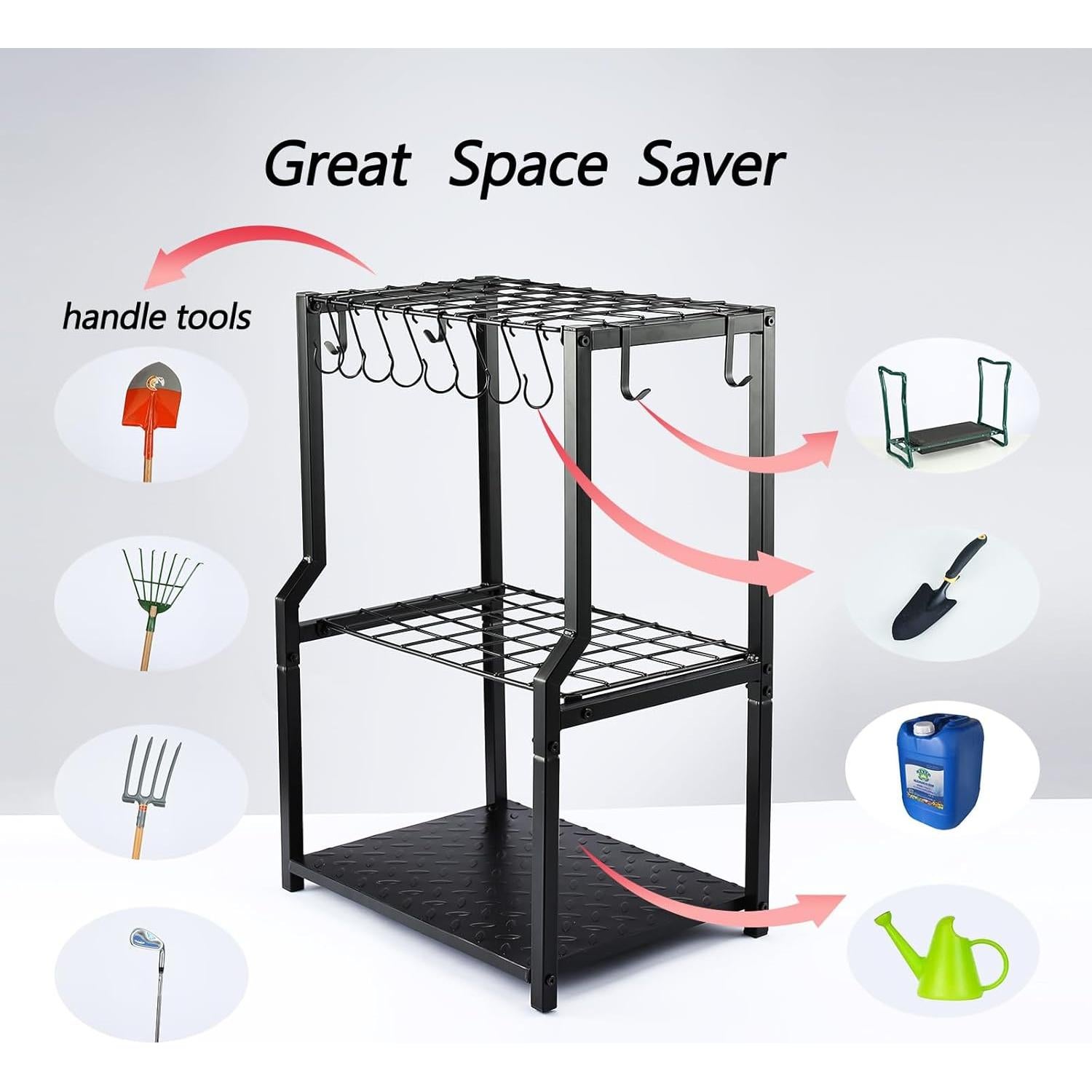 Organizador de Herramientas de Jardín YueTong Metal 70 cm Autoportante